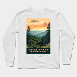 Great Smoky Mountains national park travel poster Long Sleeve T-Shirt